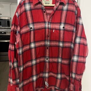 Levi's Red Plaid Long Sleeve Shirt